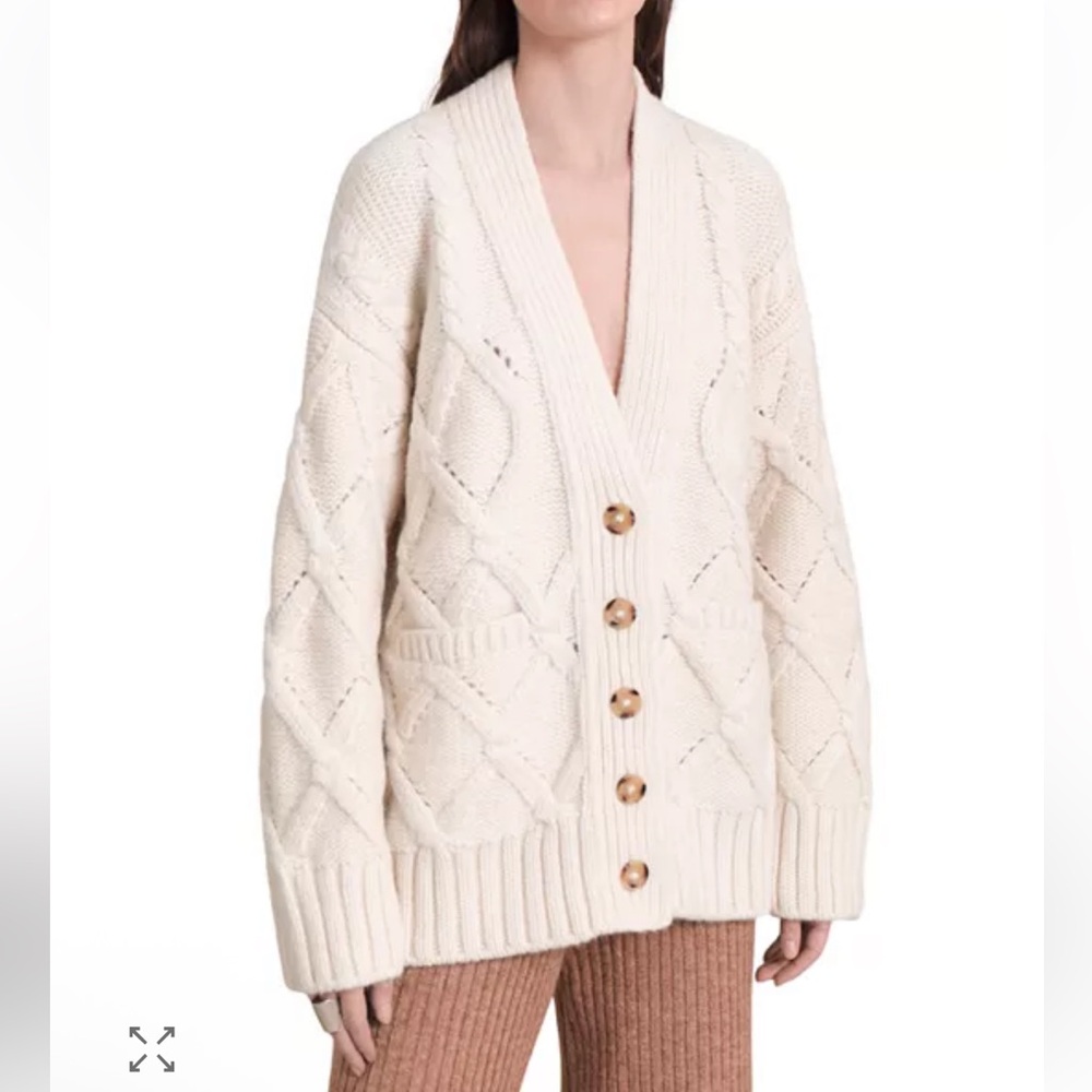 Eleven Six Kayln Card Cozy Cream Knit Sweater Cardigan